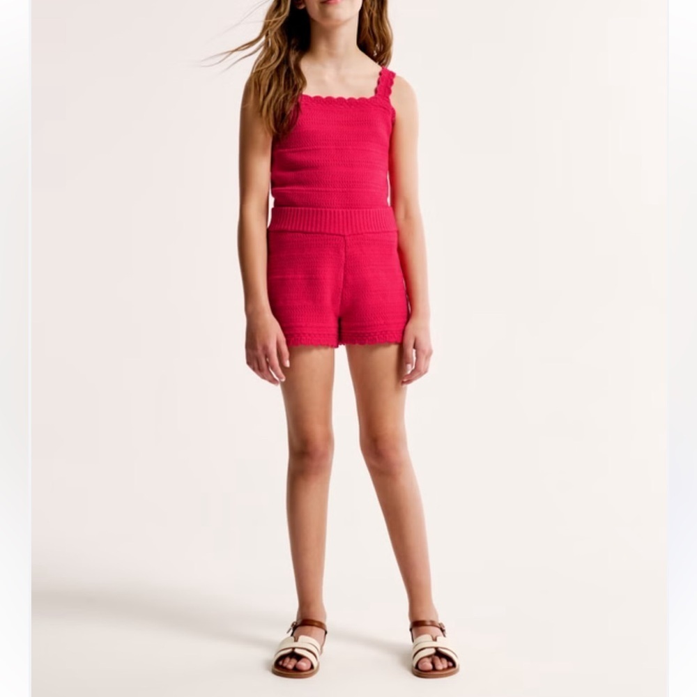 NWT Abercrombie Kids Vivid Red Knit Set